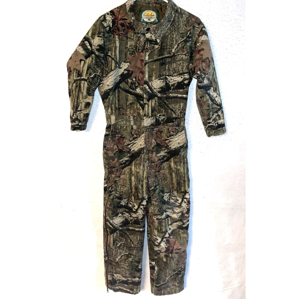 Cabelas Kids Camo Jumpsuit Coveralls Youth M Break Up Infinity Hunting Woods